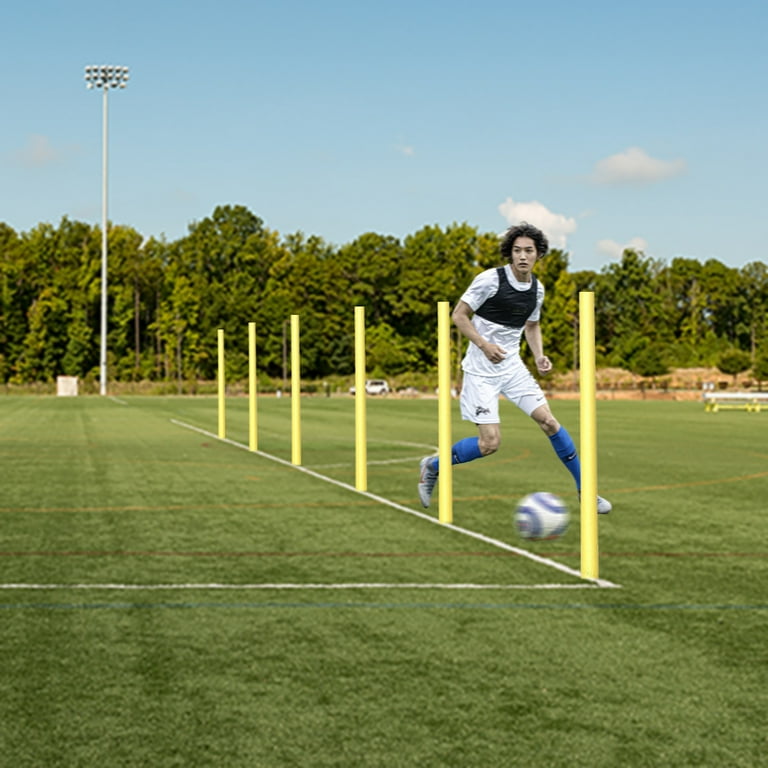 Soccer Agility Training Poles Speed Slalom Equipment With Stake