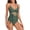 Green, variant on SOMER Women's One Piece Swimsuit Tummy Control Bathing Suits Cut Out Monokini Wrap Push Up Swimwear