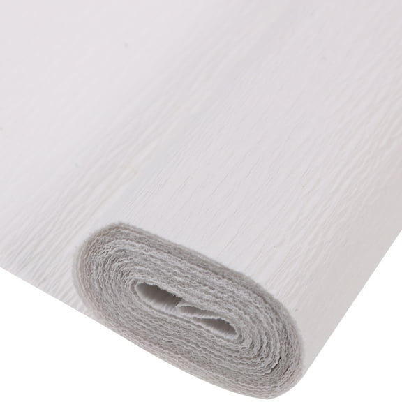 White Italian Crepe Paper Roll for Floral Artwork & DIY Flower Making - 2.5x0.5m