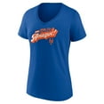 thumbnail image 2 of Women's Royal New York Mets Hometown Collection Feelin' Amazin' V-Neck T-Shirt, 2 of 3