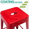 thumbnail image 6 of Red Metal Barstools Set of 4, 24" High Bar Stools Backless, Indoor-Outdoor Counter Height Stools with Square Seat, 6 of 7
