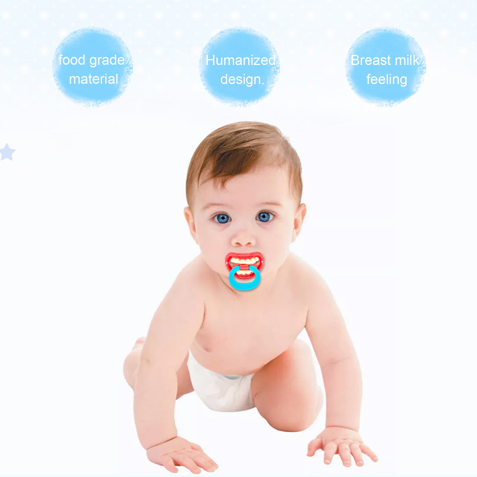 Wholesale OEM Eco-Friendly Feeding Supplies Non-Toxic Dummies Teat Infant  Toddler Sensory Baby Pacifier Funny Lip Pacifiers Silicone Teeth Soother -  China Silicone Pacifier Teether and Silicone Dummy Pacifier price