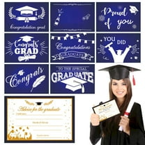 Clearance! Graduation Advice Cards 2025 Pack Of 8 | Black and Gold Advice for The Graduate Cards 2025 | Black and Gold Graduation Decorations 2025 | Grad Decorations