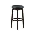 thumbnail image 3 of Linon Maya Backless Wood Swivel Bar Stool, 31.1" Seat Height, Brown Finish with Black Faux Leather seating, 3 of 14