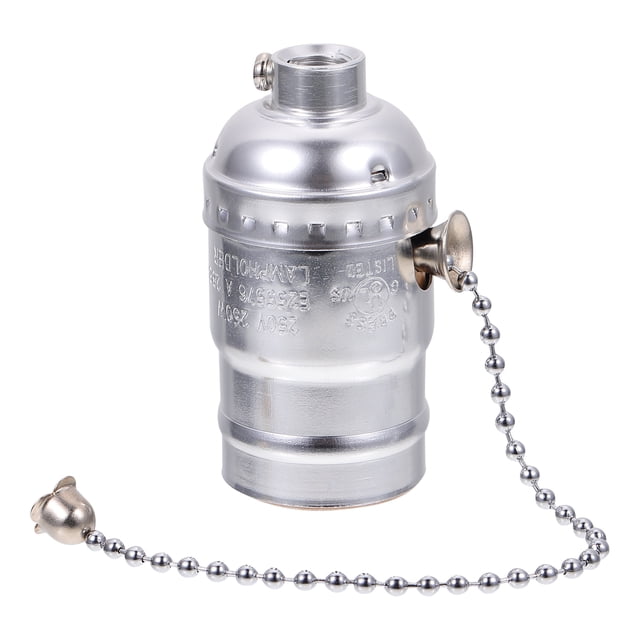 Shisuyan Douille de Lampe Rétro E-27 en Aluminium, Douille de Lampe avec Tirette et Fermeture Éclair