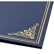 Paper Junkie Certificate Holder - Letter-Size Document Folder - Presentation Folder for Award Certificates - Diploma Cover with Gold Foil Border - Pack of 24, Letter Size, Navy Blue