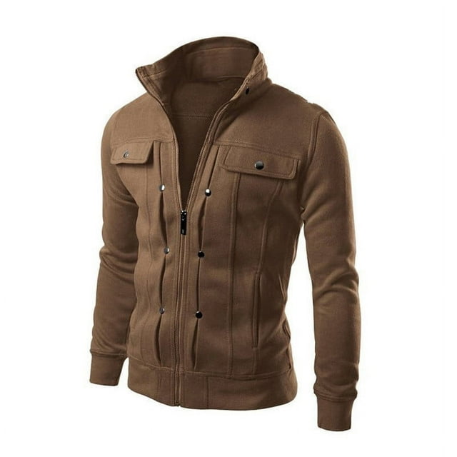 EGNMCR Jackets for Men Men's Fashion Color Matching Splicing Jacket Sweater Casual Jacket