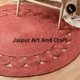 thumbnail image 5 of Jaipur Art And Craft Natural Fiber Round Handmade Reversible Boho Charm Farmhouse Jute Area Rug (9x9 Sq Ft), 5 of 5