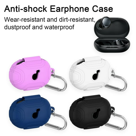 Joernso Protective Case Shockproof Silicone Cover with Hook Waterproof Dirt resistant Convenient Storage Wireless Headset Case for Soundcore Space A40
