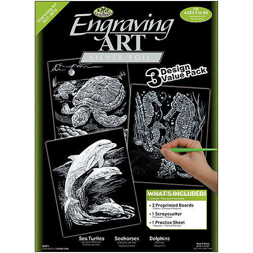 Foil Engraving Art Kit Value Pack 83/4" x 111/2", Silver