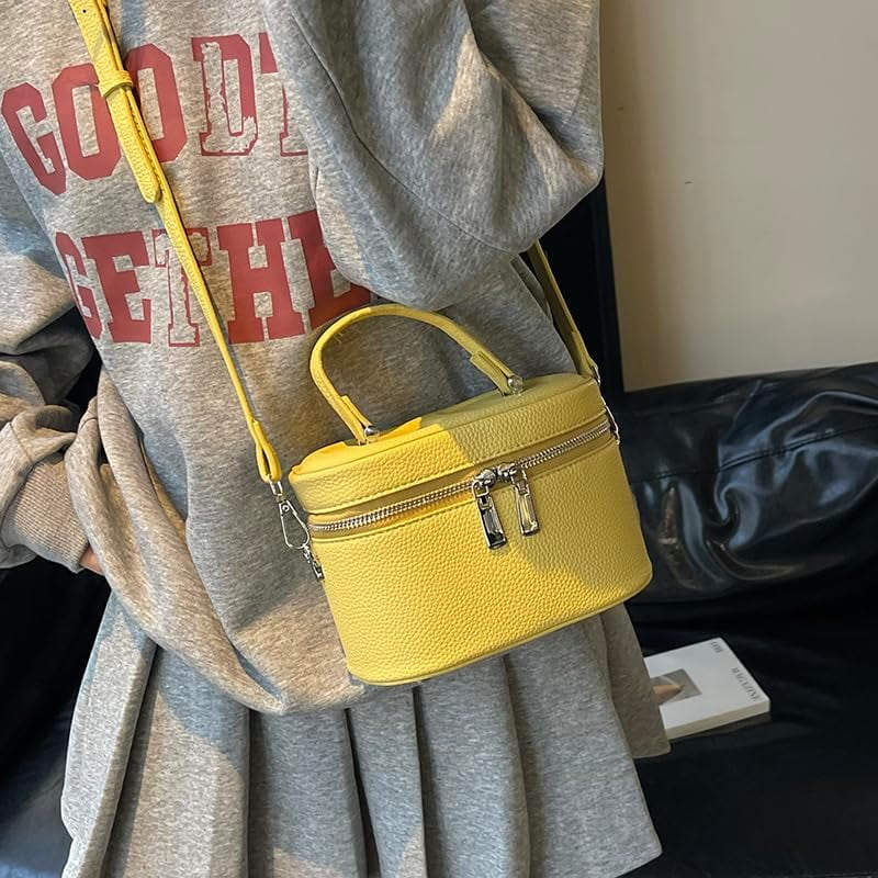 SPEKSEE Square Box Bag Crossbody Purse PU Leather Top-Handle Pouch Purse Designer Shoulder Bag for Women