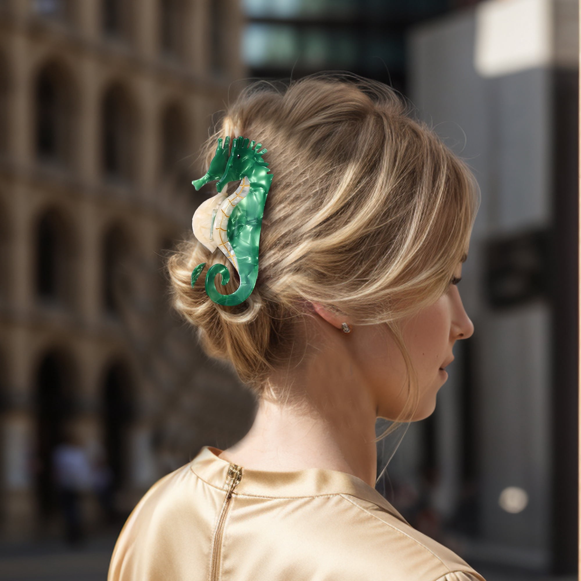 Unique Bargains Hippocampus Claw Clip, Acetate Hair Clips, Funny Claw Clips for Women