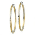thumbnail image 2 of 14k & Rhodium Diamond-cut 2.5mm Twisted Hoop Earrings 14k Yellow Gold Earrings, 2 of 4