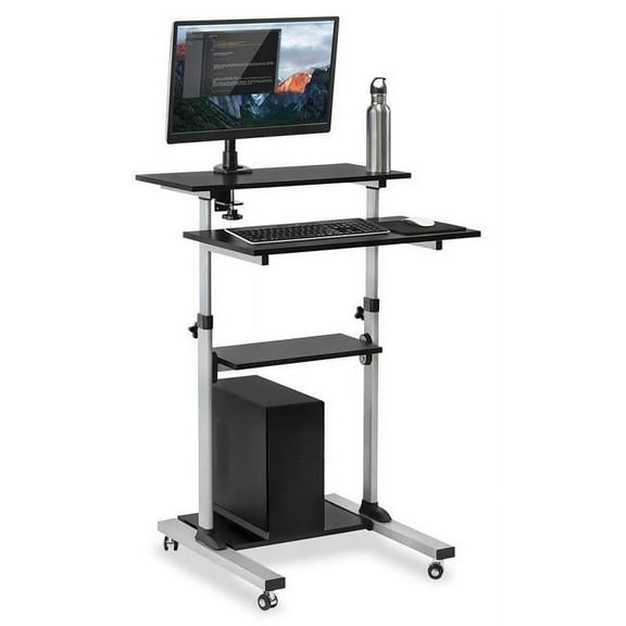 Mount-It! Height Adjustable Computer Work Station Cart with Monitor Mount