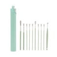 thumbnail image 1 of Limpiador de oídos seguro y efectivo Unique Bargains Kit de eliminación de cerumen de acero inoxidable verde 10 Pcs, 1 of 6