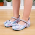 thumbnail image 2 of Gyujnb Girls' Sparkle Sequin Bow Formal Party Shoes Adjustable Strap Comfortable Low Heel Wedding Footwear, Closed Toe,6-7 Years, 2 of 9
