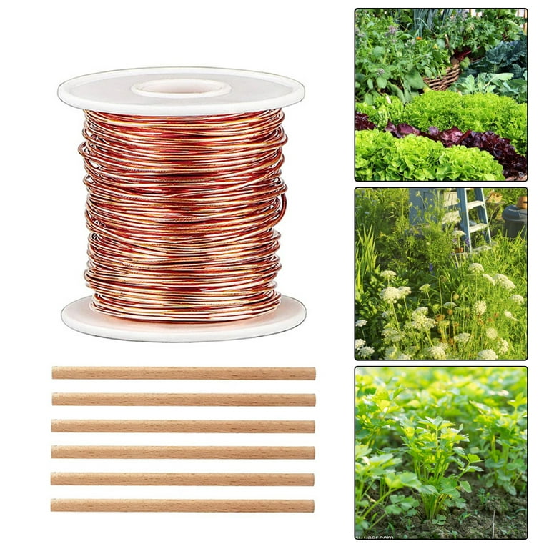 Copper Wire for Electroculture Gardening Antenna, 99.9% Pure Electro  Culture Gardening Soft Copper Wire with 6 Stake for Growing Garden Plants  and