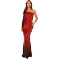 thumbnail image 6 of Angel fashions Women's Asymmetric Ribbon Flapper Gradual Sequin Mermaid Long Dress One Shoulder Formal Evening Party Gown, 6 of 6