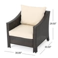 thumbnail image 2 of Andrew Outdoor 5 Piece Wicker Water Resistant Cushion Chat Set with Fire Pit, 2 of 9