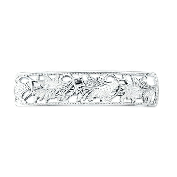 1928 Jewelry Women's Rectangular Floral Bar Hair Barrette, (1 Pcs)
