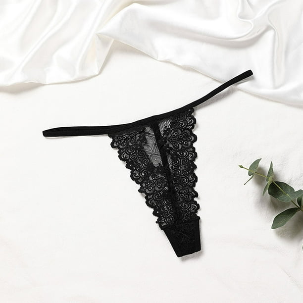 Women Underware Underwear Women Sexy Lace Thong Underwear Still Sexy  Lingerie Sexy Hollow Panties Cotton File Lace Thong Black Lace Panties for  Women (White, M) : : Fashion