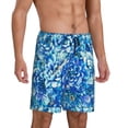 thumbnail image 5 of KLL Vibrant Blue Floral for Men's 1-Pack Shorts,Sleep Pajama Shorts for Men Soft Pj Shorts Men's Pajama Bottoms Sleepwear -XX-Large, 5 of 7