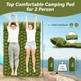 thumbnail image 2 of Double Sleeping Pad - Self Inflating 4" Extra-Thick for 2 Person with Pillow Built-in Foot Pump Inflatable Sleeping Mat for Backpacking, Hiking, Traveling, Tent, Portable Camping Mat, 2 of 6