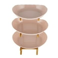 thumbnail image 4 of 3-Tier Fruit Bowl with Bamboo Wood Stand, Beige Snack Dessert Cake Tray Serving Plate Rack, 4 of 22