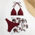 thumbnail image 1 of MKLEKYY Swimsuit Women's 3 Piece Textured High Cut Triangle Bikini Swimsuit with Cover Up, 1 of 3