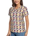 thumbnail image 5 of Yiaed Polka Dot Print Women's T Shirt V-Neck Short Sleeve Shirt Casual Breathable Tee Summer Tops-3X-Large, 5 of 5