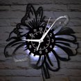 thumbnail image 4 of Timeglow Horloge Murale Fleurs avec un Papillon, 7 Couleurs Lumineuses 12 Pouces Veilleuse Horloge Murale, Quartz Silencieux Moderne Décoratif Vinyle pour Chambre de Filles Jardin Parc Cadeau, 4 of 8