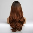 thumbnail image 5 of Long Wave Wigs for Women Ombre Wigs Natural Wave Middle Part Hair Heat Resistant Fibre Synthetic Wigs Women's Wig Daily Natural looking A6, 5 of 6