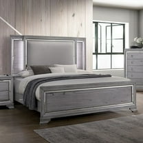 Contemporary Gray Color Finish Bedroom Furniture 1pc Queen Size Bed