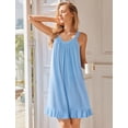 thumbnail image 3 of Ekouaer Nightgowns for Women Sleeveless Night Gown V Neck Sleep Shirt Chemise Night Shirt Soft Sleep Dress, 3 of 6