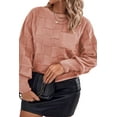 thumbnail image 4 of Redhotype Elegant Plus Size Sweater - Timeless Rose Tan Checkered Knit, 4 of 4
