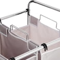 thumbnail image 3 of 3-Bag Rectangular Laundry Bag Hamper Sorter Basket, Gray, 3 of 5