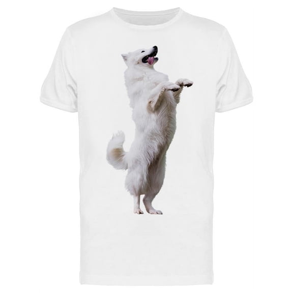 Samoyed Stands On Hind Legs T-Shirt Men -Image by Shutterstock, Male Small