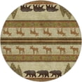 thumbnail image 2 of Addison Rugs Dream Shag Premium Machine Washable Transitional Bear/moose Cutouts Brown Round Rug, 8' x 8', 2 of 8
