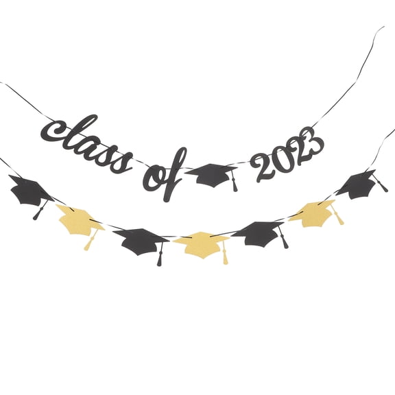 LABSERRON Graduate Decorations Graduation Party Supplies Gold Paper 2Pcs 7.1X4.3in