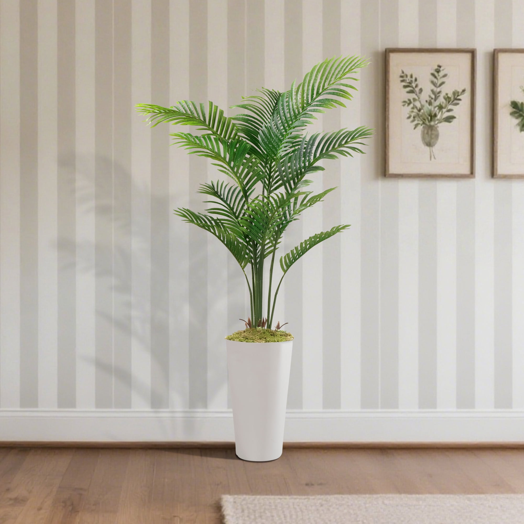 OLIVIVI Faux Palm Tree 5FT Tall Artificial Silk Plant for Home Office Decor Indoor Outdoor Fake Lifelike Potted Tree with Wood Branches 1 pack