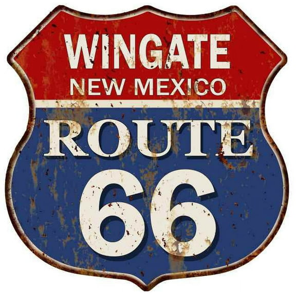 WINGATE, NEW MEXICO Route 66 Shield Metal Sign Man Cave Garage 211110013177