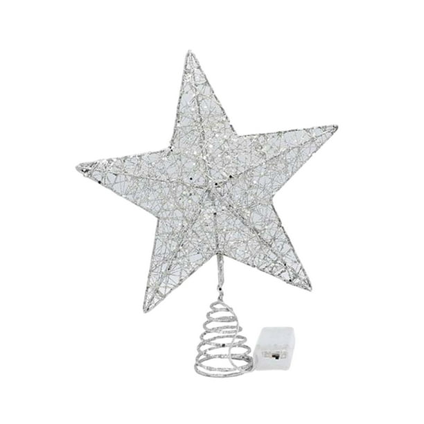estrellada para decoración navideña, luz ambiental para celebraciones Plata 30cmx33cm