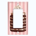 thumbnail image 5 of Metal Light Switch Plate Cover Layered Marshmallow Cake Striped Wallpaper Pink CAK058, 5 of 13