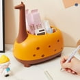 thumbnail image 4 of Merryso Giraffe Shaped Desk Organizer for Stu-dents - Cute 2-Compartment Plastic Storage for Office Supplies, Home & Sch-ool - Bright Orange Animal Themed Decorative Organizer, 4 of 8