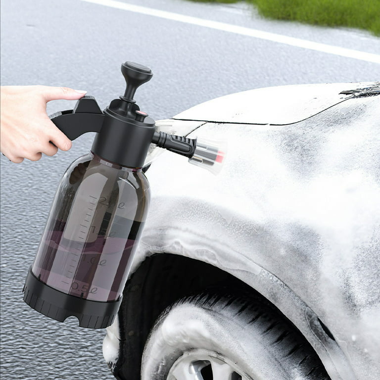 QIIBURR Pump Sprayer Car Detailing Continuous Hand Pump Pressure Sprayer  for Home, Flowers and Plants, Garden, Car Detailing and More, 2L Hand Pump  Foam Sprayer 