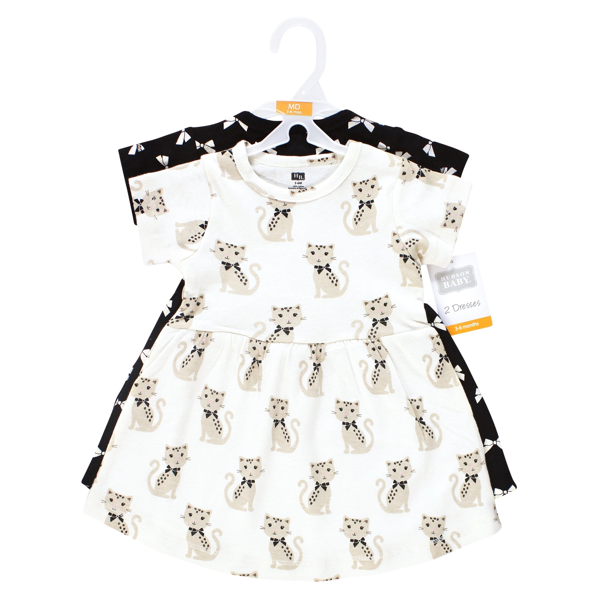 Hudson Baby Girls Cotton Dresses, Purrfect Leopard, 0-3 Months