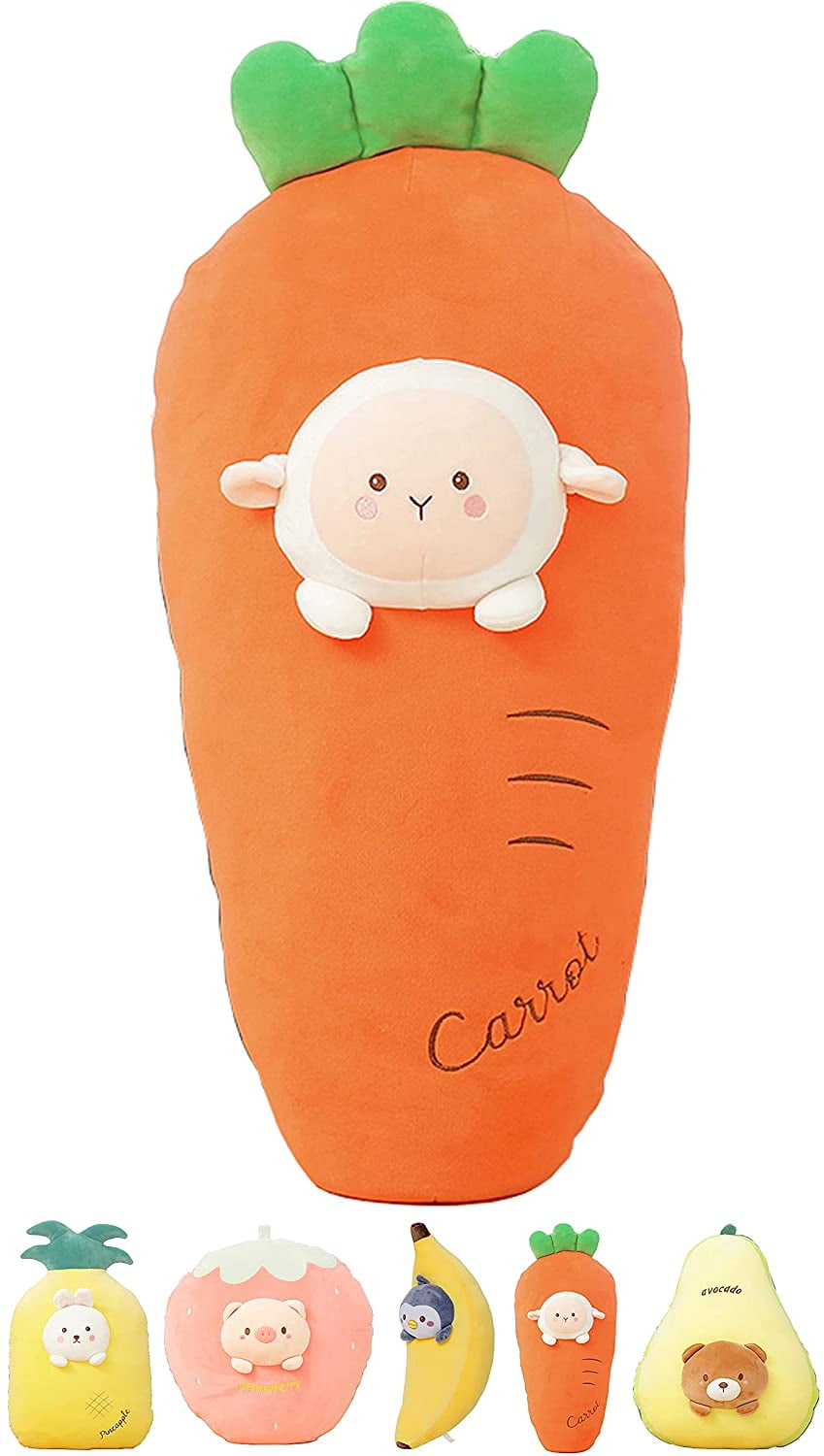 Soft Carrot Bunny Plush Hugging Pillow Toy for Kids Peru Ubuy