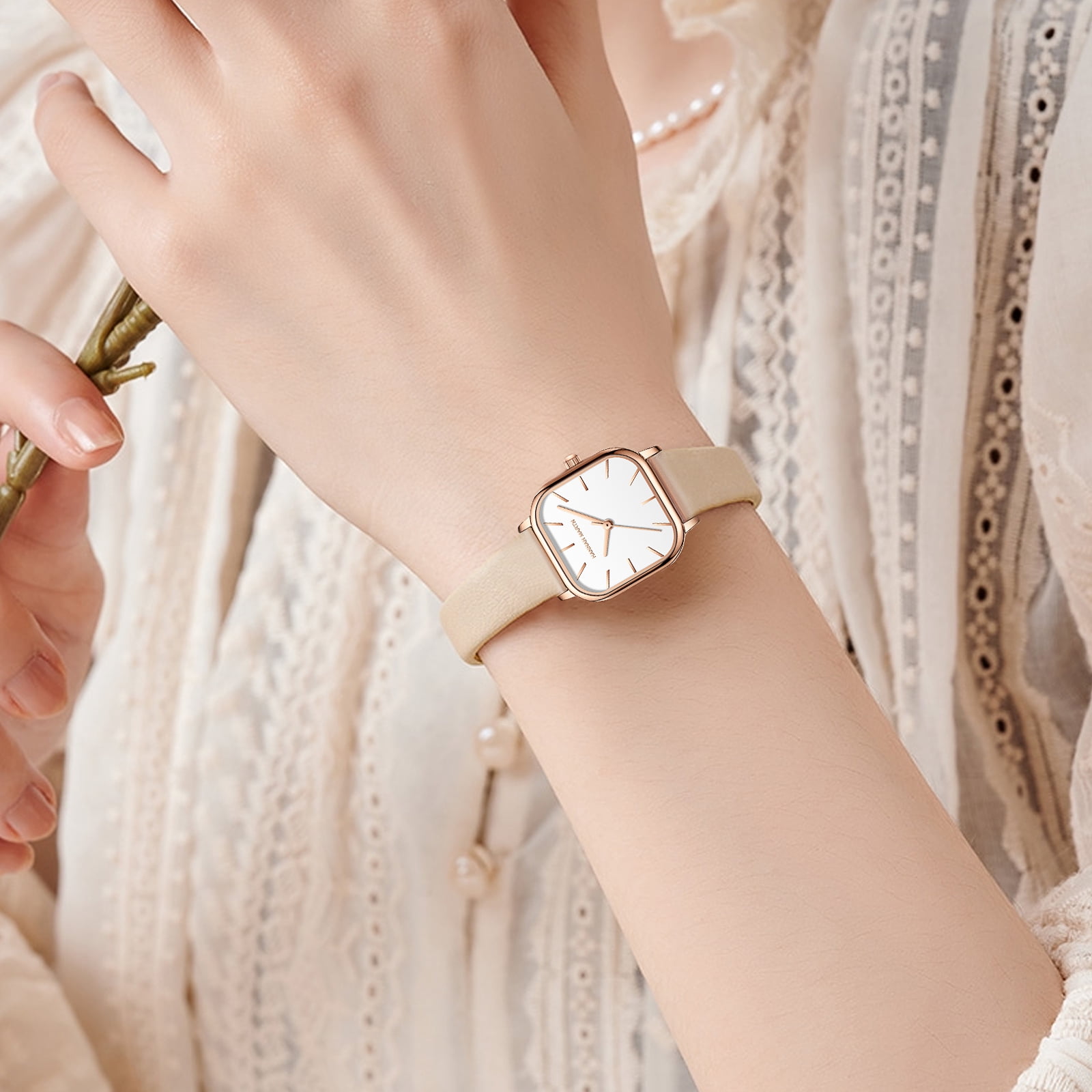 Fashion Square Watches for Women Analog Waterproof Ultra-thin Dainty Wrist Watch for Ladies Gift