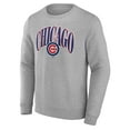 thumbnail image 2 of Men's Gray Chicago Cubs Arch Pullover Sweatshirt, 2 of 3
