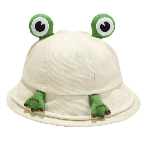 LIIPEE Girls Boys Sun Cap Cartoon Animal Bucket Wide Brim Hat Protection Caps Child Leisure Picnic Hats,Beige,One Size